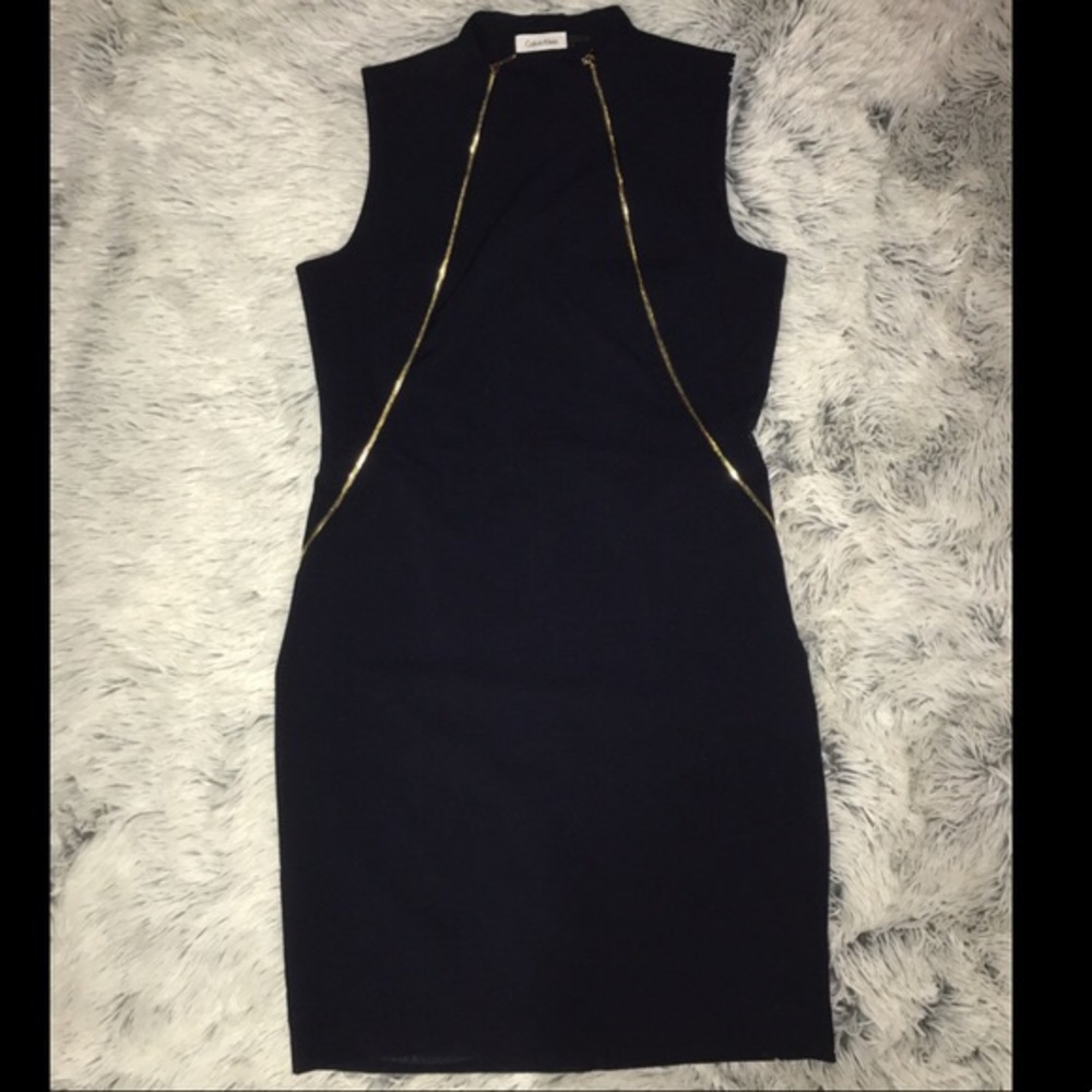 Double Gold Zipper Dress
